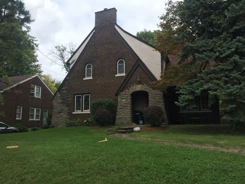 Brick and siding residential exterior